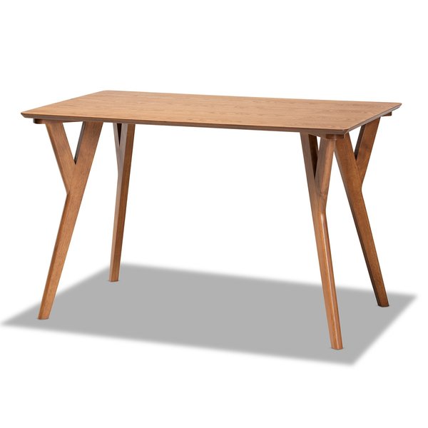 Baxton Studio Sahar Mid-Century Modern Transitional Walnut Brown Finished Wood Dining Table 175-10840-Zoro